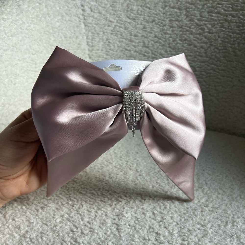 Cubic Zirconia Hair Bow Clip - Picture 6 of 8